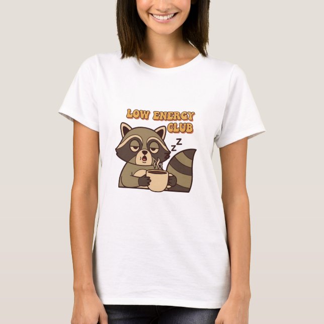 Retro Raccoon Low Energy Club Women’s T-Shirt (Front)