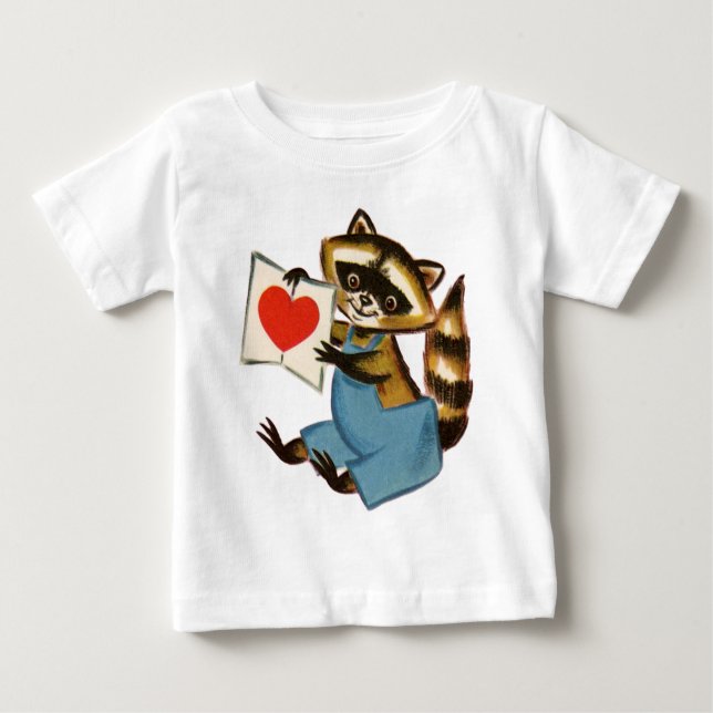 Retro Raccoon Valentine Baby T-Shirt (Front)