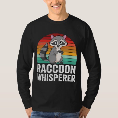 Retro Raccoon Whisperer design for cute animal Rac T_Shirt