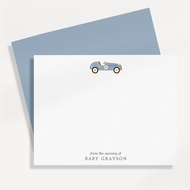 Retro Race Car Nursery Note Card (Creator Uploaded)