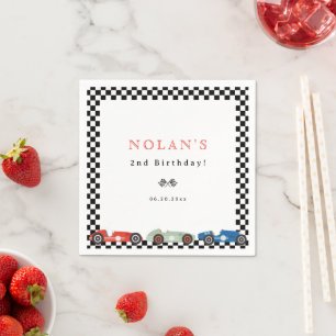 Retro Race Car Theme Birthday Napkins