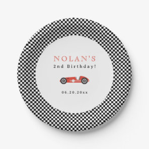 Retro Race Car Theme Birthday Paper Plates