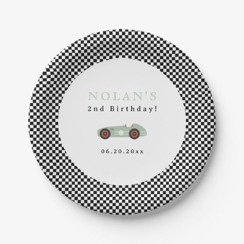 Retro Race Car Theme Birthday Paper Plates