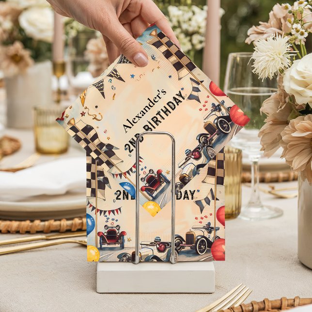 Retro Race Track Two Fast Birthday Napkins (Creator Uploaded)