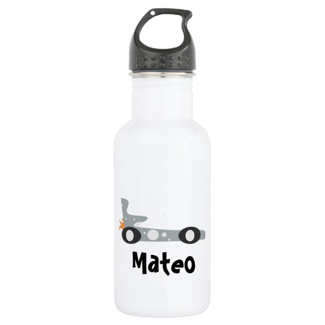 Retro Racing Car Kids Stainless Steel Water Bottle (Front)