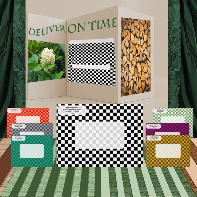 Retro Racing Chic: Checkerboard Pattern Stationery Envelope (Creator Uploaded)