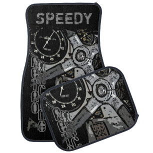 Retro Racing Oldtimer Details Graphic Design Car Mat