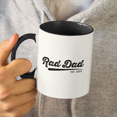 Retro Rad Dad Cool Custom Year Fathers Day Mug