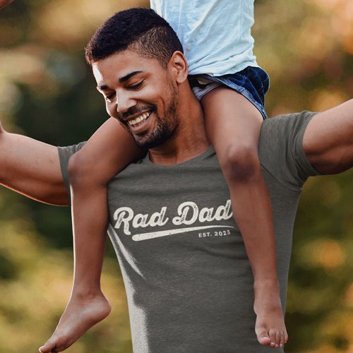 Retro Rad Dad Cool Custom Year Fathers Day T_Shirt