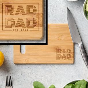 Retro Rad Dad Engraved Cutting Board