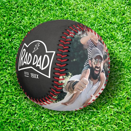 Retro Rad Dad Gift From Kids Photo Trendy Modern Baseball