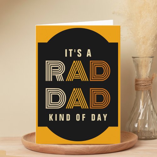 Retro Rad Dad Happy Fathers Day Thank You Card