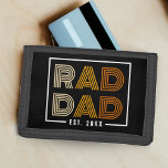 Retro Rad Dad Trifold Wallet<br><div class="desc">Cool retro color rad dad black wallet for a father.  Great birthday,  Christmas or Father's day gift for great fathers.</div>