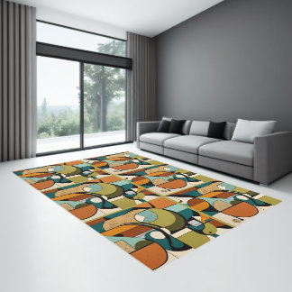 Retro Radiance | Abstract Retro Shapes Rug