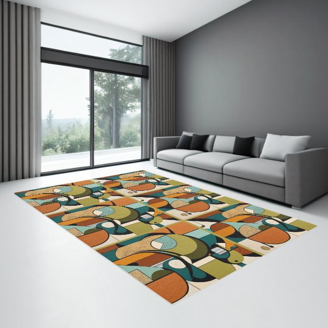 Retro Radiance | Abstract Retro Shapes Rug (Insitu (Indoor 3))