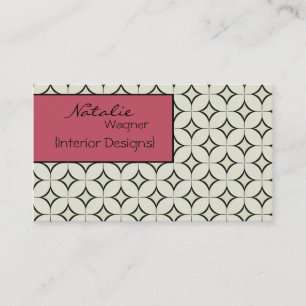 Retro Radiance Business Card, Mauve Card