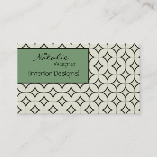 Retro Radiance Business Card, Sage