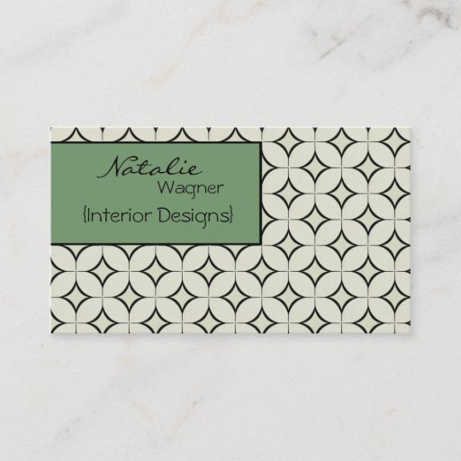 Customizable Retro Radiance Business Card, Sage