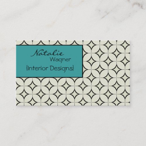 Retro Radiance Business Card, Turquoise