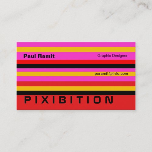 Retro Radiant Color Stripe Business Card