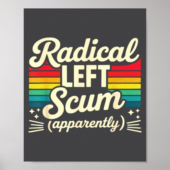 Retro Radical Left S Apparently Litical Sarcastic  Poster (Front)