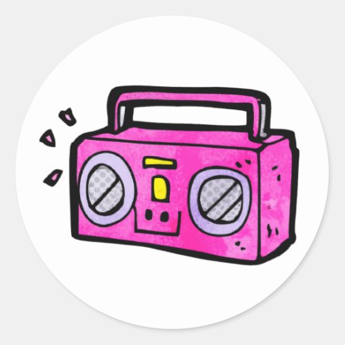 Retro Radio Boombox Classic Round Sticker