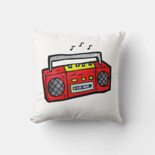 Retro Radio Boombox Throw Pillow