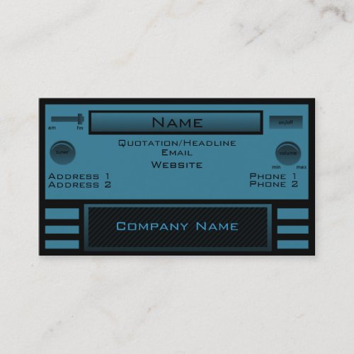Retro Radio Business Card, Blue