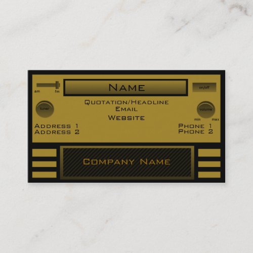 Retro Radio Business Card, Gold