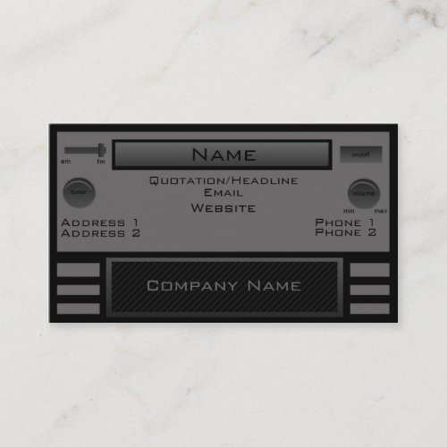 Retro Radio Business Card, Gray