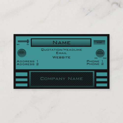 Retro Radio Business Card, Teal