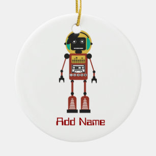 Retro Radio Robot Ceramic Ornament