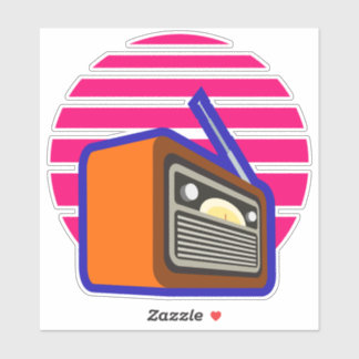 Retro Radio Sticker | Vintage Classic Music Graphi