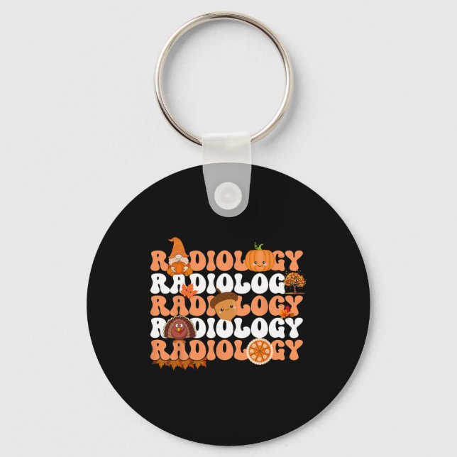 Retro Radiology Pumpkin Radiologist Xray Fall Than Keychain (Front)