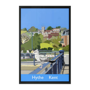 Retro Railway Style Poster of Hythe Kent England Acrylic Print