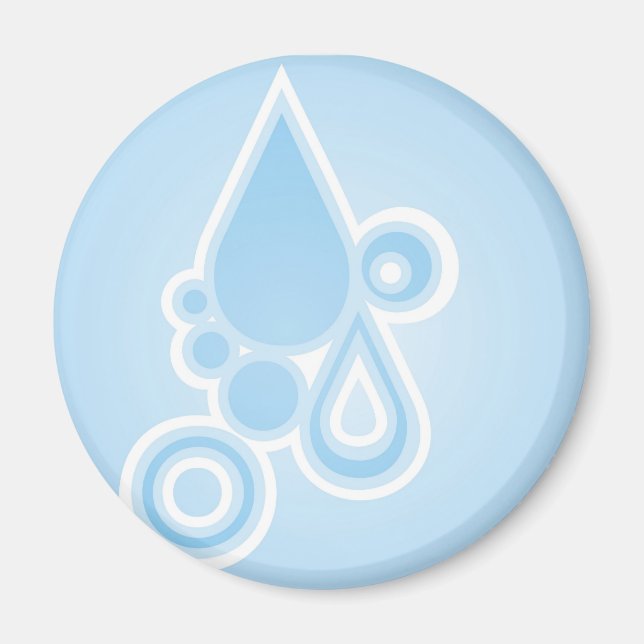 Retro Rain Drops Magnet (Front)