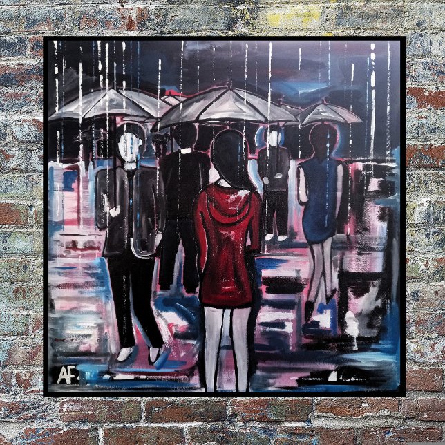 Retro Rain Painting by Alfred Fox Canvas Print (Creator Uploaded)