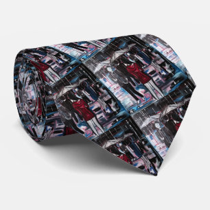 Retro Rain Painting by Alfred Fox Neck Tie