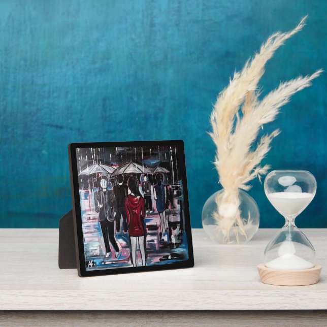 Retro Rain Painting by Alfred Fox Plaque (Insitu)