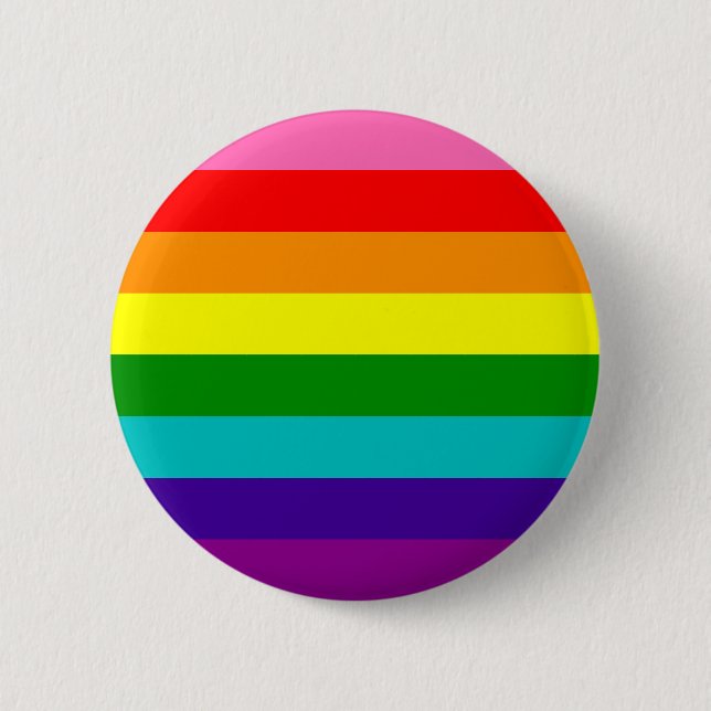 Retro Rainbow 8 Pride Button (Front)