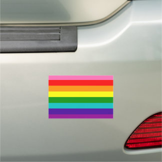 Retro Rainbow 8 Pride Car Magnet