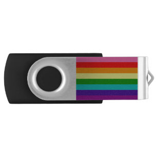 Retro Rainbow 8 Pride Flash Drive