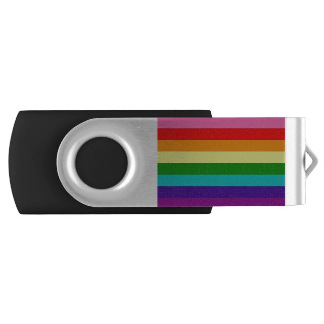 Retro Rainbow 8 Pride Flash Drive (Front)