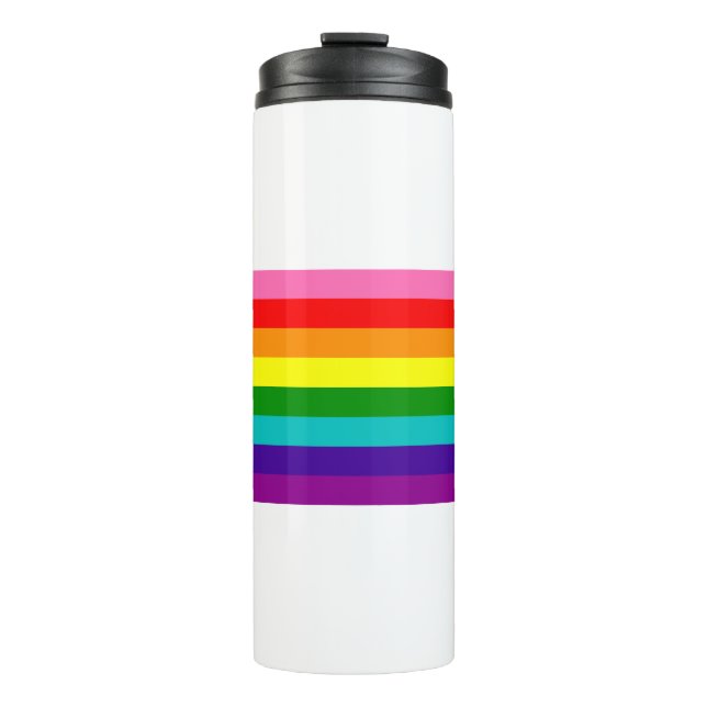 Retro Rainbow 8 Pride Thermal Tumbler (Front)