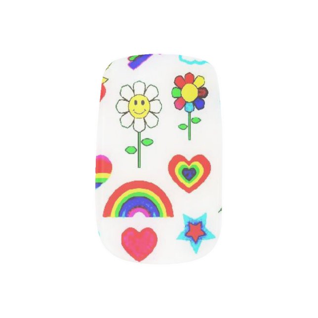 Retro Rainbow And More Minx Nail Art (Right Thumb)
