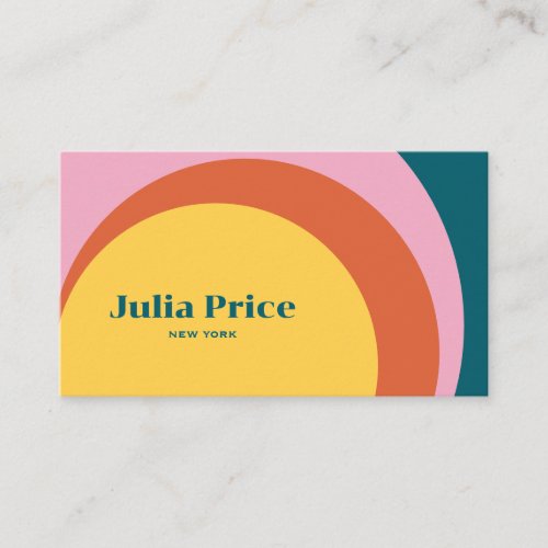 Retro Rainbow Arch Abstract Minimal Modern  Business Card
