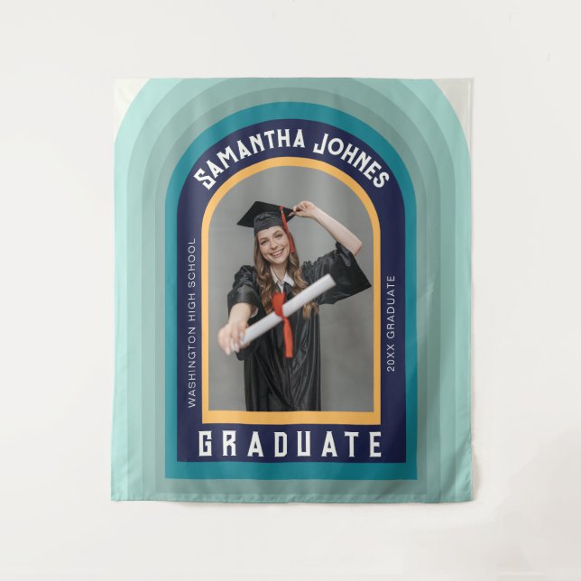 Retro Rainbow Arch Photo Graduation Backdrops (Front)