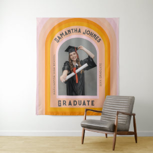 Retro Rainbow Arch Photo Graduation Backdrops