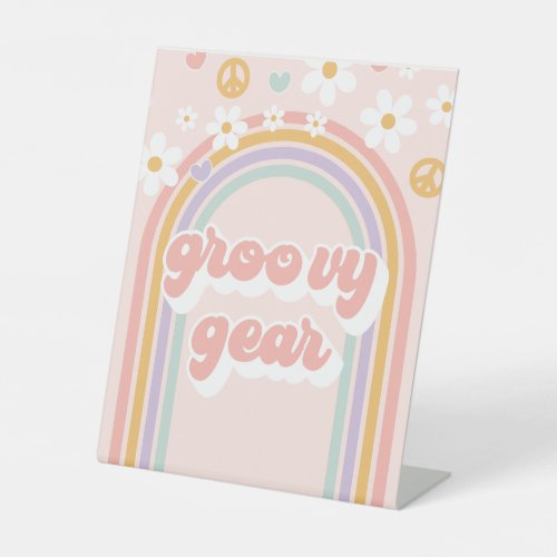 Retro Rainbow Birthday Groovy Gear Sign
