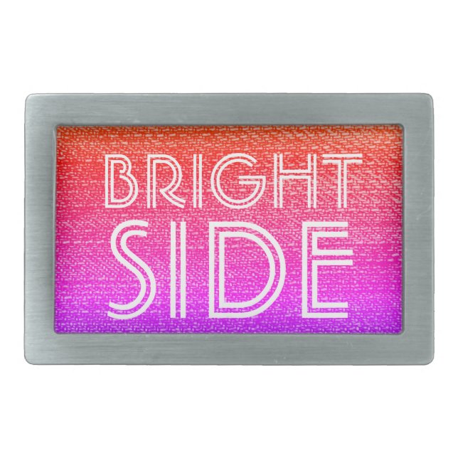 Retro Rainbow Bright Side  Belt Buckle (Front)